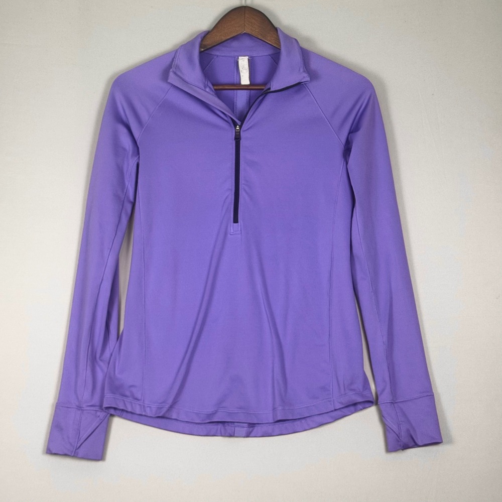 Under Armour ColdGear Quarter Zip Pullover Women S Purple Excellent Thumbholes